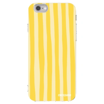 Picasee átlátszó szilikon tok az alábbi mobiltelefonokra Apple iPhone 6/6S - Lines lemon