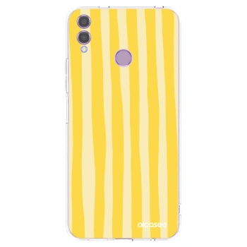 Picasee átlátszó szilikon tok az alábbi mobiltelefonokra Honor 8X - Lines lemon