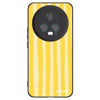 Picasee fekete szilikon tok az alábbi mobiltelefonokra Honor Magic5 Pro - Lines lemon