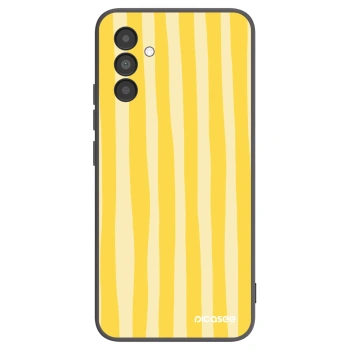 Picasee fekete szilikon tok az alábbi mobiltelefonokra Samsung Galaxy A04s A047F - Lines lemon