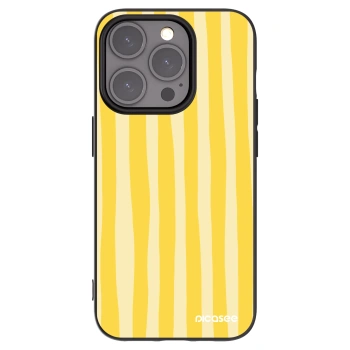 Picasee fekete szilikon tok az alábbi mobiltelefonokra Apple iPhone 15 Pro - Lines lemon
