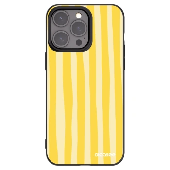 Picasee fekete szilikon tok az alábbi mobiltelefonokra Apple iPhone 15 Pro Max - Lines lemon