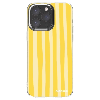 Picasee átlátszó szilikon tok az alábbi mobiltelefonokra Apple iPhone 15 Pro Max - Lines lemon