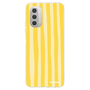 Picasee átlátszó szilikon tok az alábbi mobiltelefonokra Motorola Moto G51 - Lines lemon