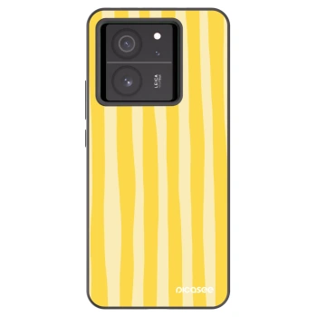 Picasee fekete szilikon tok az alábbi mobiltelefonokra Xiaomi 13T Pro - Lines lemon