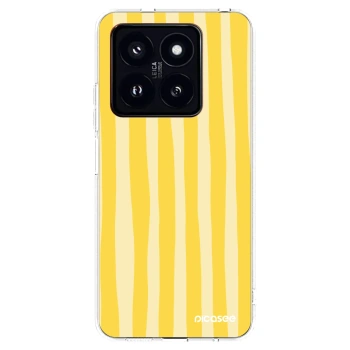 Picasee átlátszó szilikon tok az alábbi mobiltelefonokra Xiaomi 14 Pro - Lines lemon