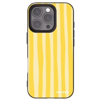 Picasee fekete szilikon tok az alábbi mobiltelefonokra Apple iPhone 16 Pro - Lines lemon
