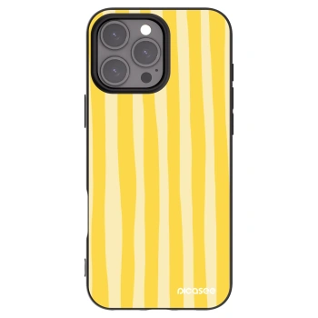 Picasee fekete szilikon tok az alábbi mobiltelefonokra Apple iPhone 16 Pro Max - Lines lemon