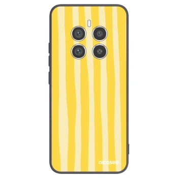 Picasee fekete szilikon tok az alábbi mobiltelefonokra Realme 12 Pro 5G - Lines lemon