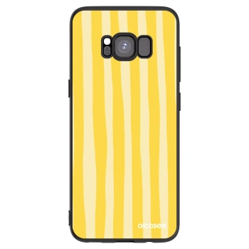 Picasee fekete szilikon tok az alábbi mobiltelefonokra Samsung Galaxy S8 G950F - Lines lemon