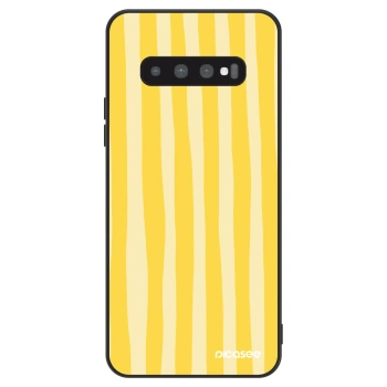 Szilikon tok erre a típusra Samsung Galaxy S10 Plus G975 - Lines lemon