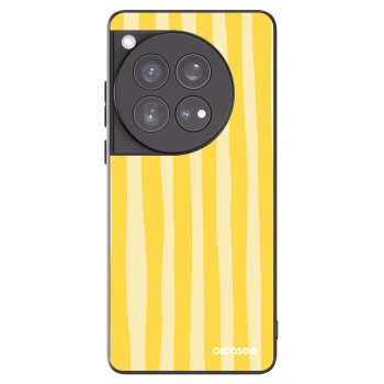 Picasee fekete szilikon tok az alábbi mobiltelefonokra OnePlus 12 5G - Lines lemon