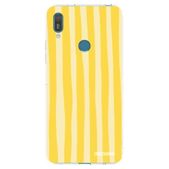 Picasee átlátszó szilikon tok az alábbi mobiltelefonokra Huawei Y7 2019 - Lines lemon