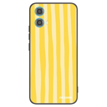 Picasee fekete szilikon tok az alábbi mobiltelefonokra Motorola Moto G34 5G - Lines lemon
