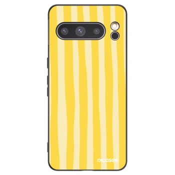 Picasee fekete szilikon tok az alábbi mobiltelefonokra Google Pixel 8 Pro - Lines lemon
