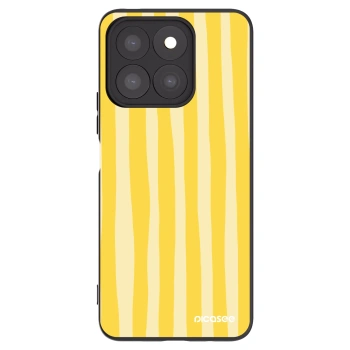 Picasee fekete szilikon tok az alábbi mobiltelefonokra Honor X8c - Lines lemon