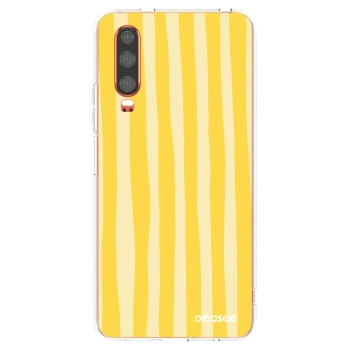 Picasee átlátszó szilikon tok az alábbi mobiltelefonokra Huawei P30 - Lines lemon
