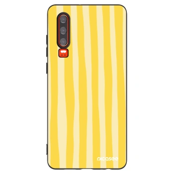 Picasee fekete szilikon tok az alábbi mobiltelefonokra Huawei P30 - Lines lemon