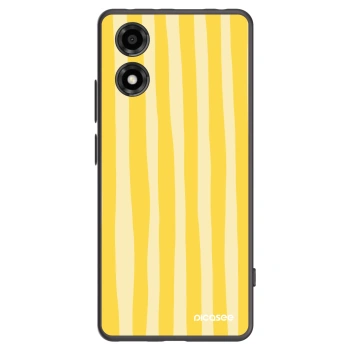 Picasee fekete szilikon tok az alábbi mobiltelefonokra Motorola Moto E14 - Lines lemon