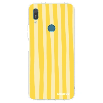 Picasee átlátszó szilikon tok az alábbi mobiltelefonokra Huawei Y6 2019 - Lines lemon