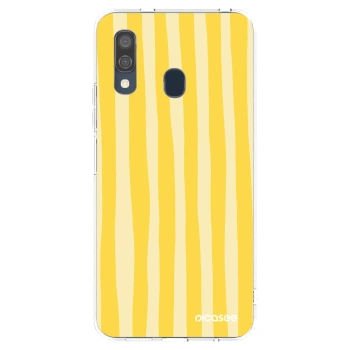 Picasee átlátszó szilikon tok az alábbi mobiltelefonokra Samsung Galaxy A40 A405F - Lines lemon