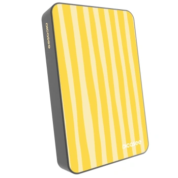 Picasee Powerbank MagSafe 10 000 mAh Szürke - Lines lemon