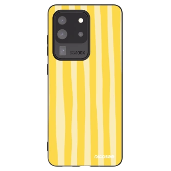 Picasee fekete szilikon tok az alábbi mobiltelefonokra Samsung Galaxy S20 Ultra 5G G988F - Lines lemon