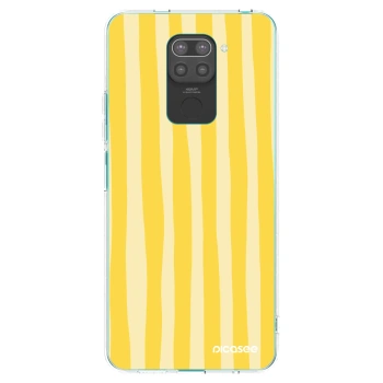 Picasee fekete szilikon tok az alábbi mobiltelefonokra Xiaomi Redmi Note 9 - Lines lemon
