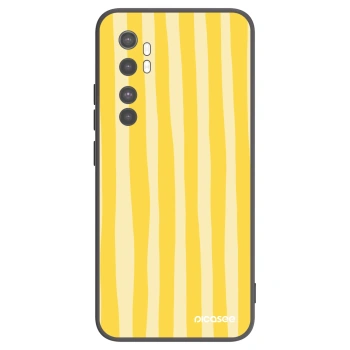 Picasee fekete szilikon tok az alábbi mobiltelefonokra Xiaomi Mi Note 10 Lite - Lines lemon
