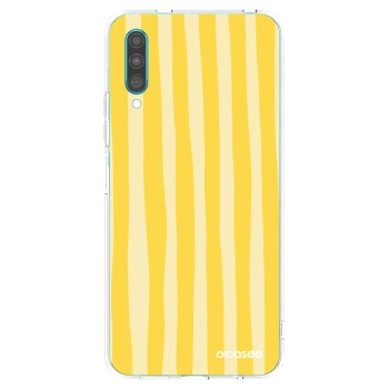 Picasee átlátszó szilikon tok az alábbi mobiltelefonokra Samsung Galaxy A30s A307F - Lines lemon