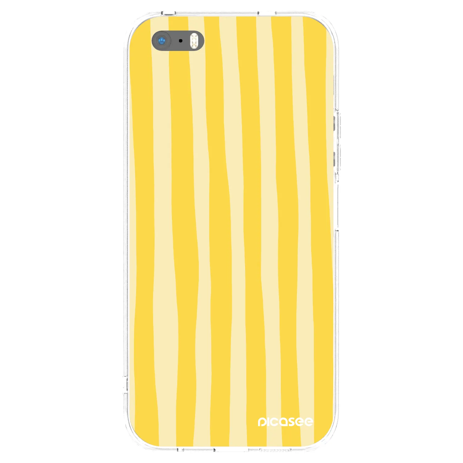 Picasee átlátszó szilikon tok az alábbi mobiltelefonokra Apple iPhone 5/5S/SE - Lines lemon