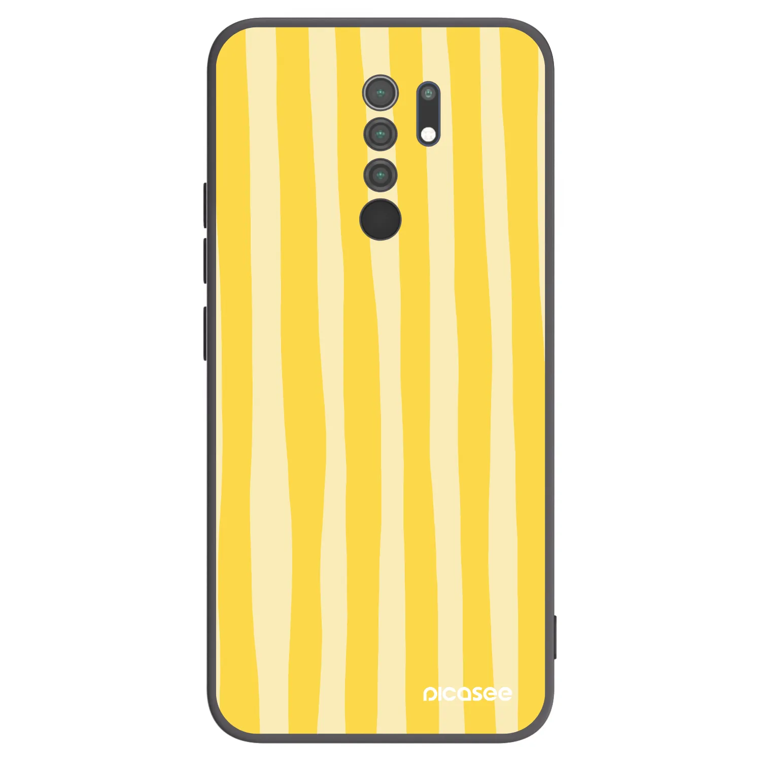 Picasee fekete szilikon tok az alábbi mobiltelefonokra Xiaomi Redmi 9 - Lines lemon