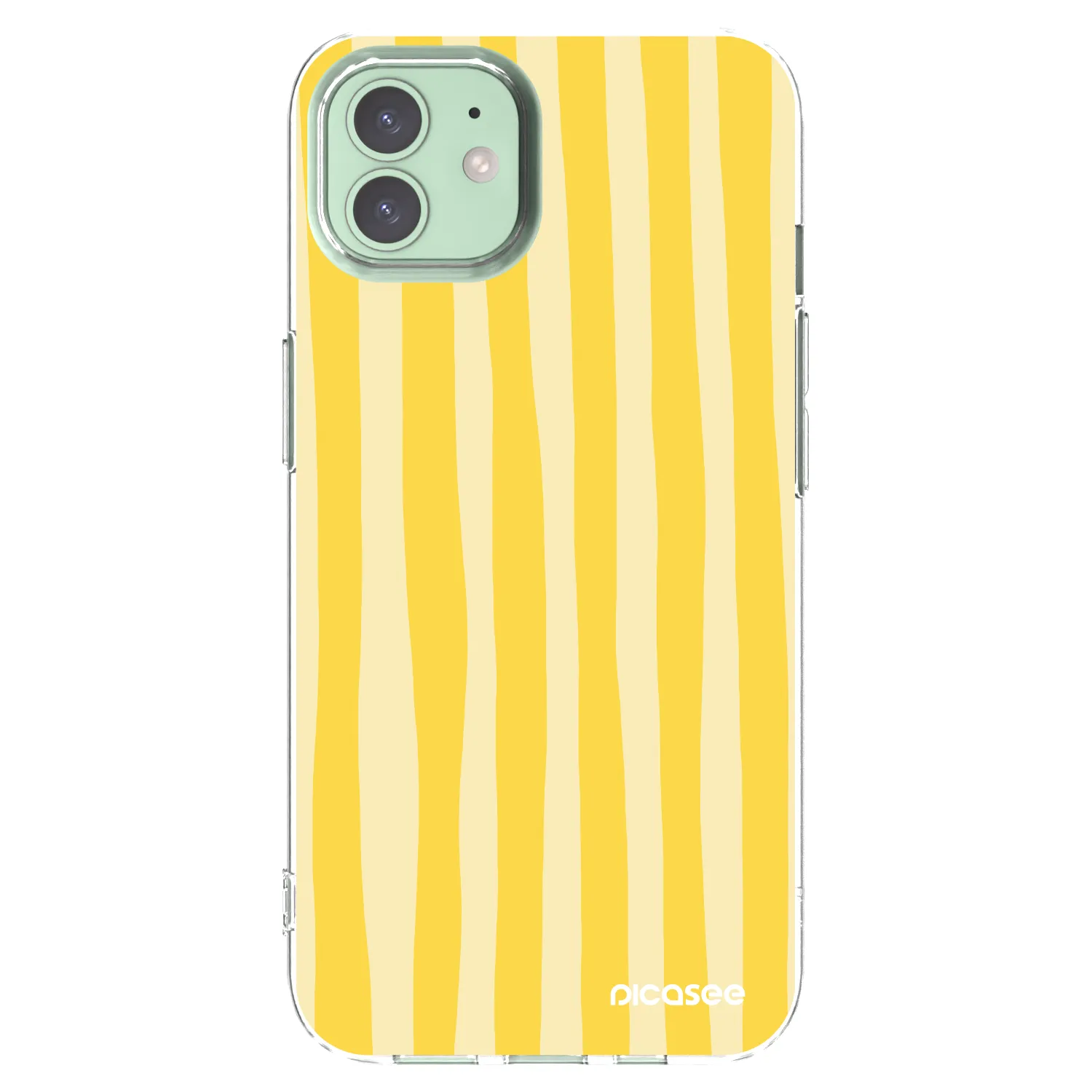 Picasee átlátszó szilikon tok az alábbi mobiltelefonokra Apple iPhone 12 Pro - Lines lemon