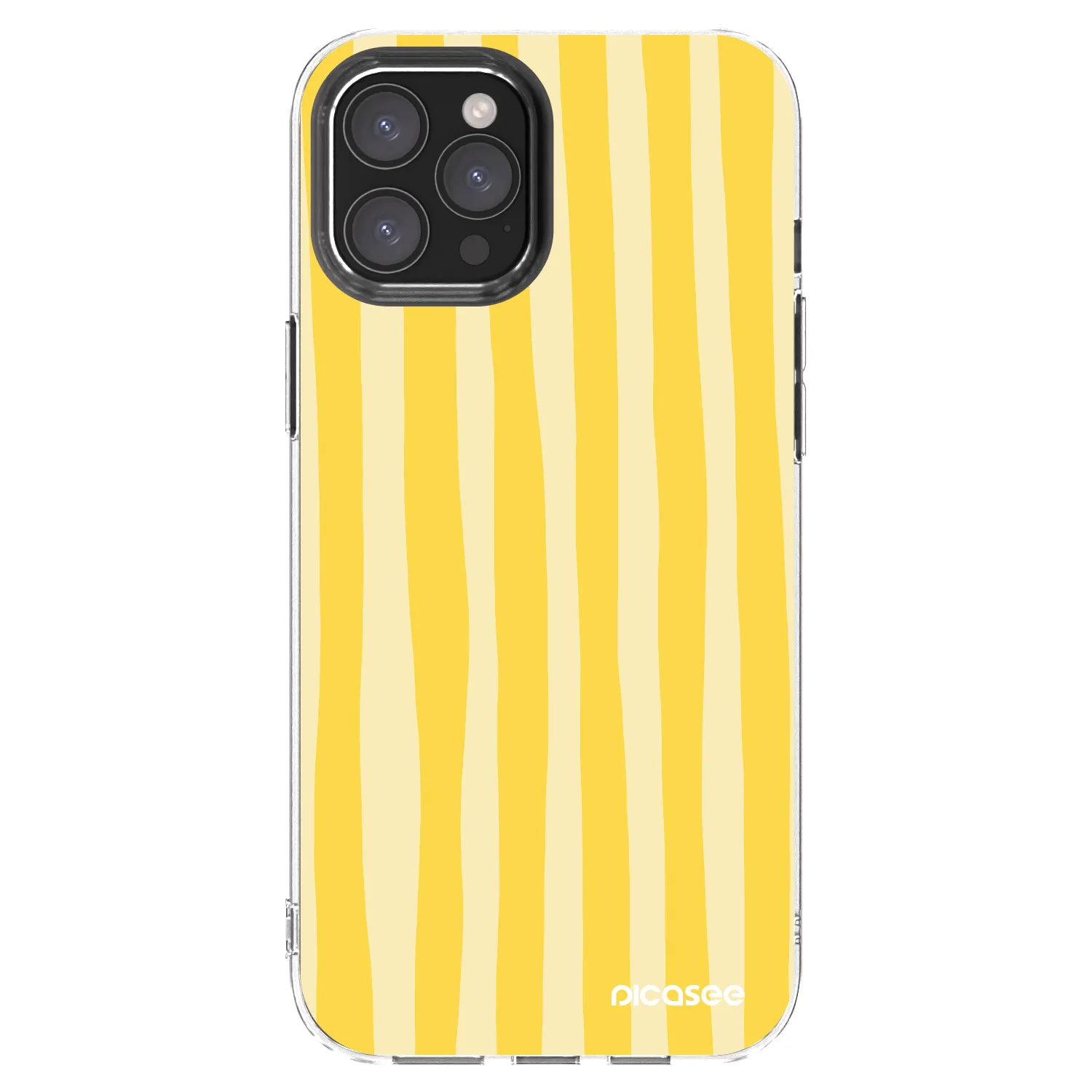 Picasee átlátszó szilikon tok az alábbi mobiltelefonokra Apple iPhone 12 Pro Max - Lines lemon