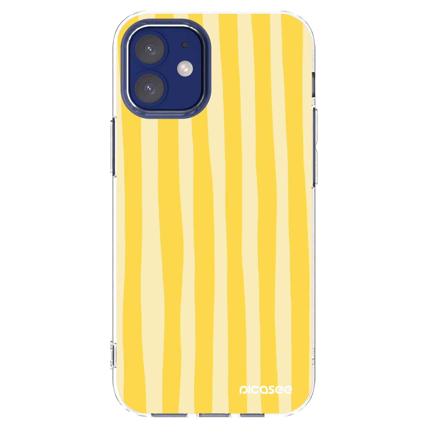 Picasee átlátszó szilikon tok az alábbi mobiltelefonokra Apple iPhone 12 mini - Lines lemon