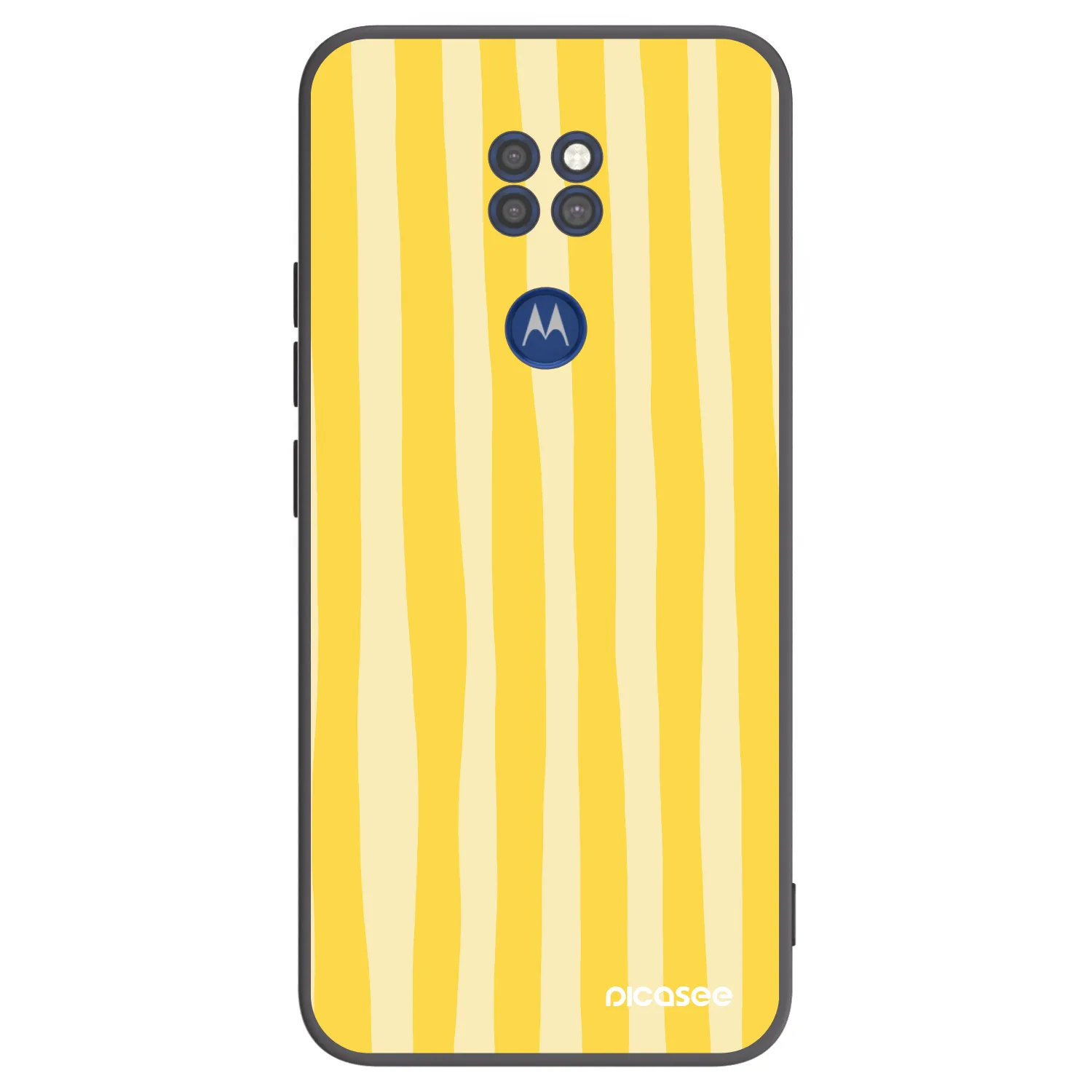 Picasee fekete szilikon tok az alábbi mobiltelefonokra Motorola Moto G9 Play - Lines lemon