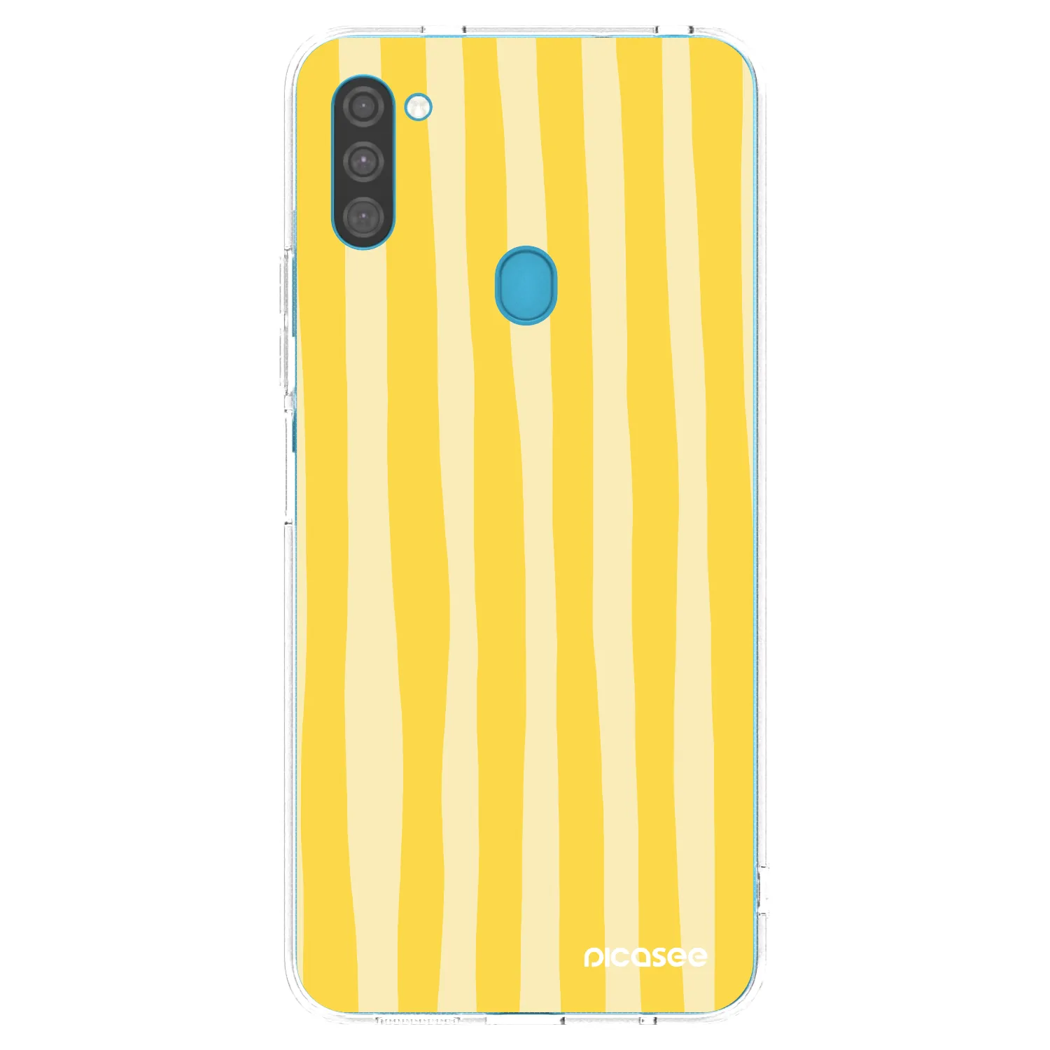 Picasee átlátszó szilikon tok az alábbi mobiltelefonokra Samsung Galaxy M11 - Lines lemon