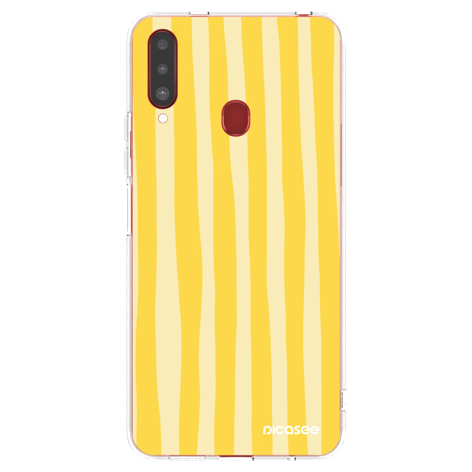 Picasee átlátszó szilikon tok az alábbi mobiltelefonokra Samsung Galaxy A20s - Lines lemon