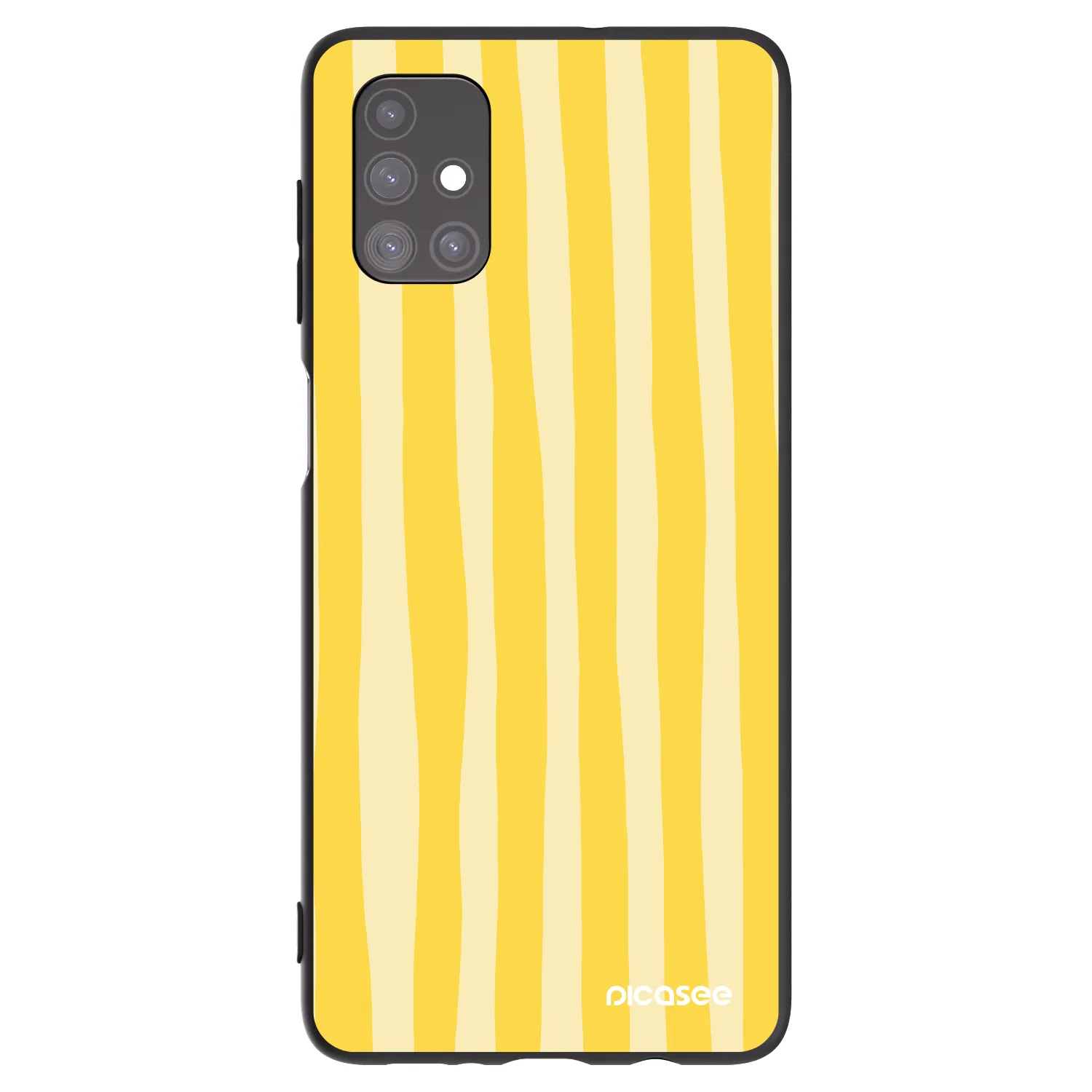 Picasee fekete szilikon tok az alábbi mobiltelefonokra Samsung Galaxy M51 M515F - Lines lemon
