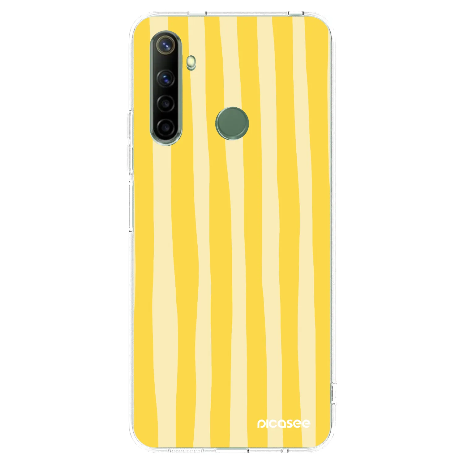 Picasee átlátszó szilikon tok az alábbi mobiltelefonokra Realme 6i - Lines lemon