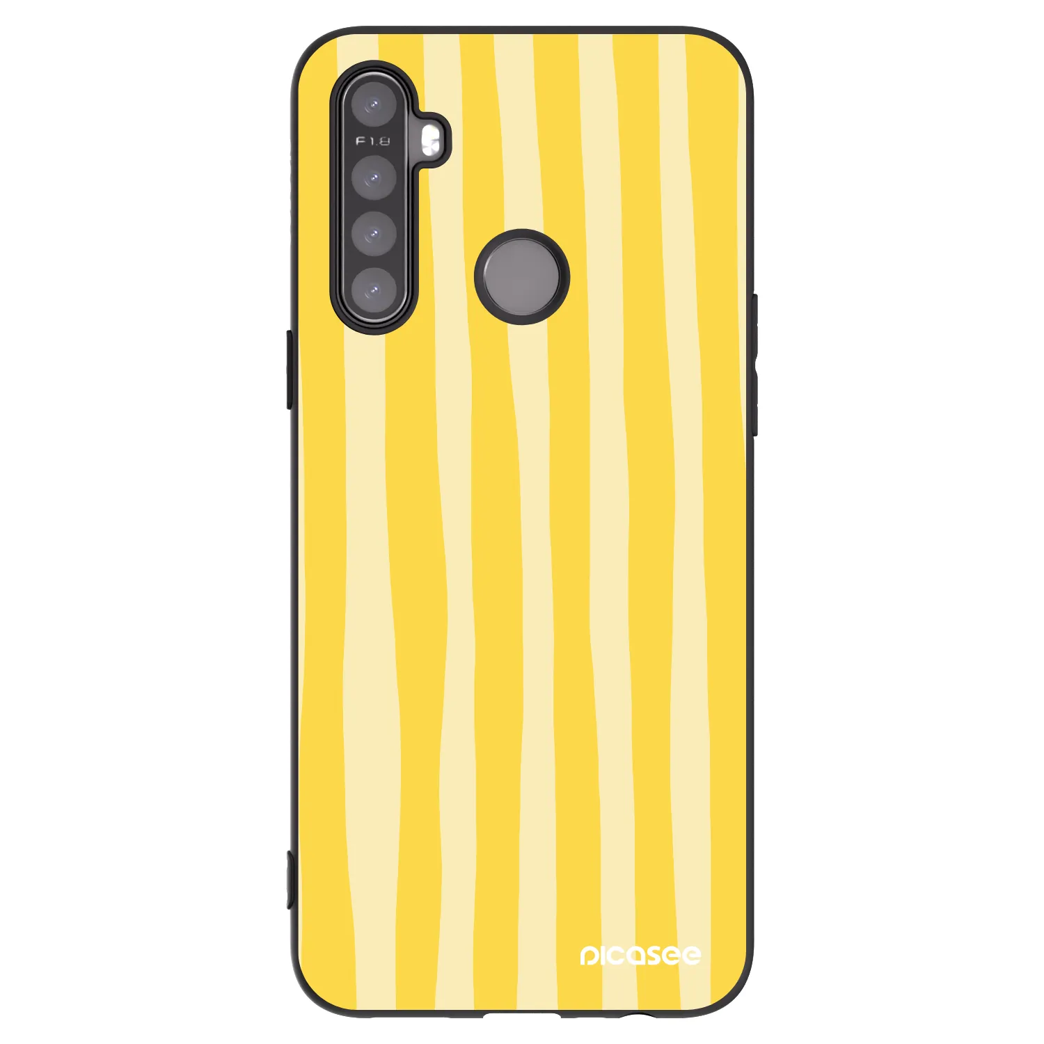 Picasee fekete szilikon tok az alábbi mobiltelefonokra Realme 6i - Lines lemon