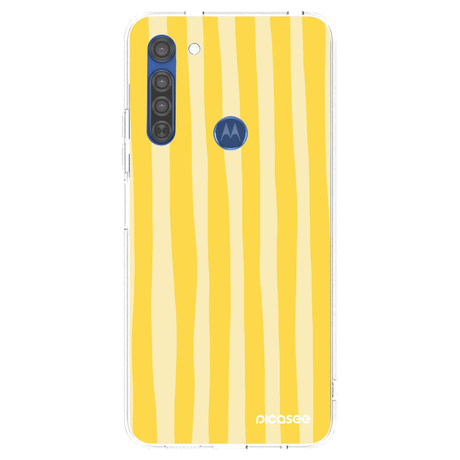 Picasee átlátszó szilikon tok az alábbi mobiltelefonokra Motorola Moto G8 - Lines lemon