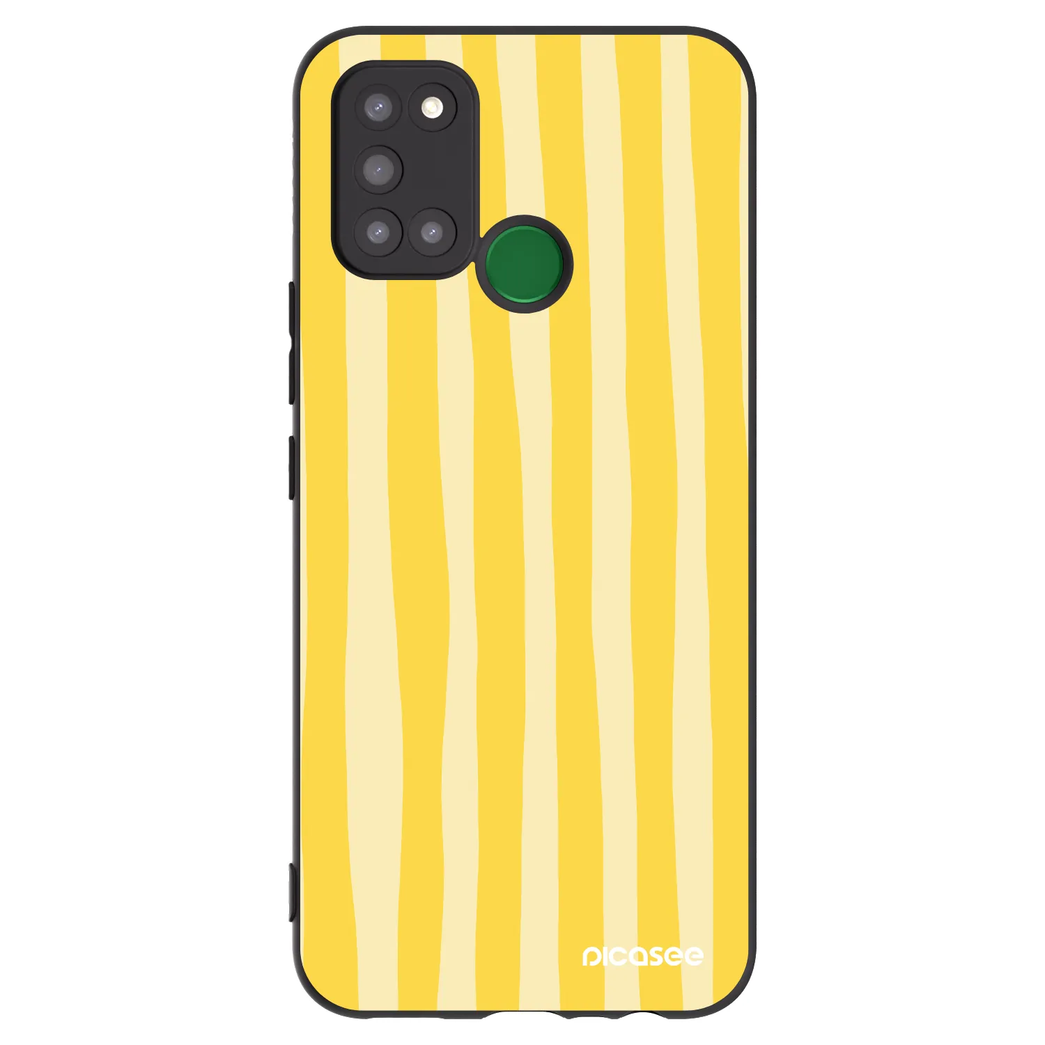Picasee fekete szilikon tok az alábbi mobiltelefonokra Realme 7i - Lines lemon