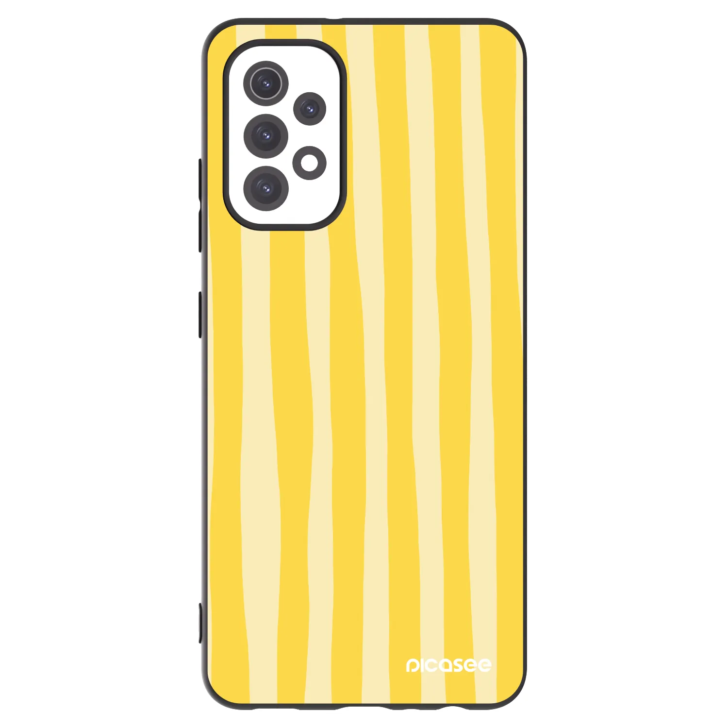 Picasee fekete szilikon tok az alábbi mobiltelefonokra Samsung Galaxy A32 5G A326B - Lines lemon