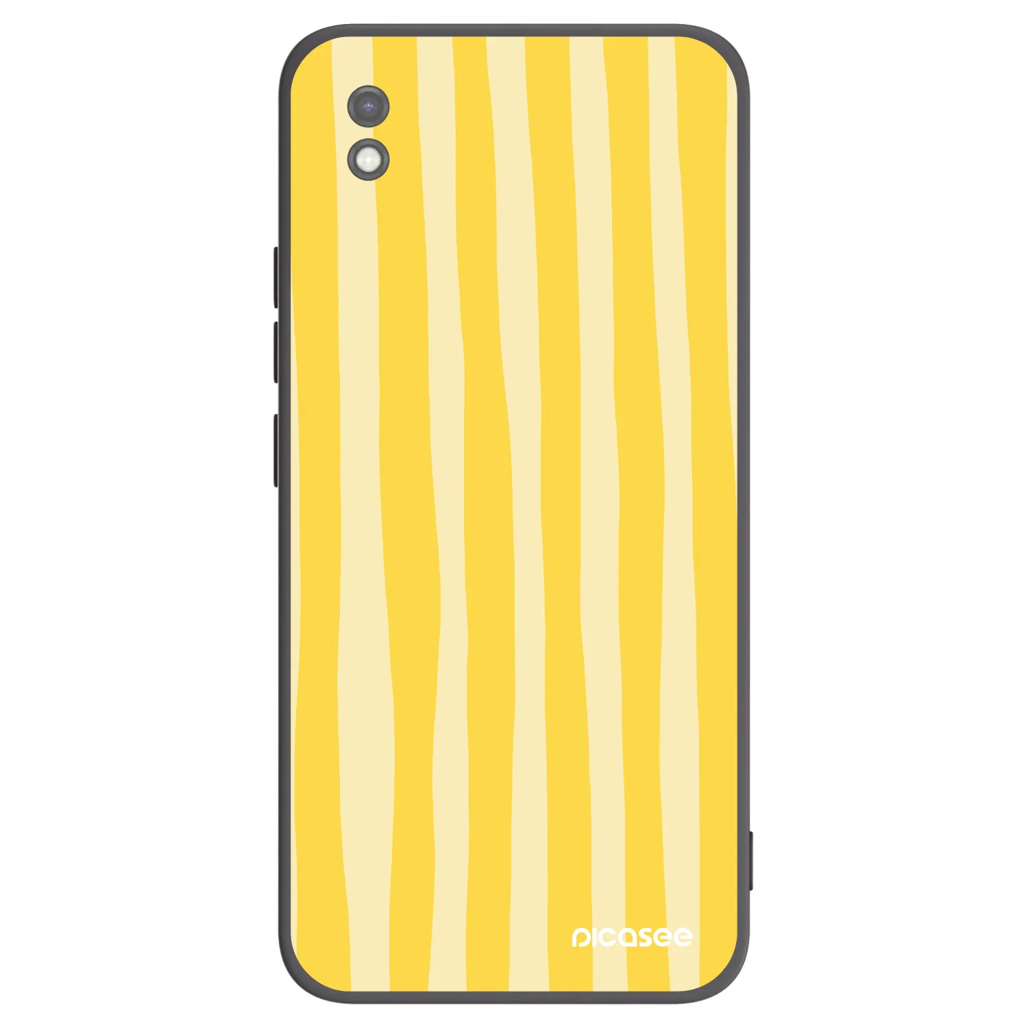 Picasee fekete szilikon tok az alábbi mobiltelefonokra Xiaomi Redmi 9AT - Lines lemon