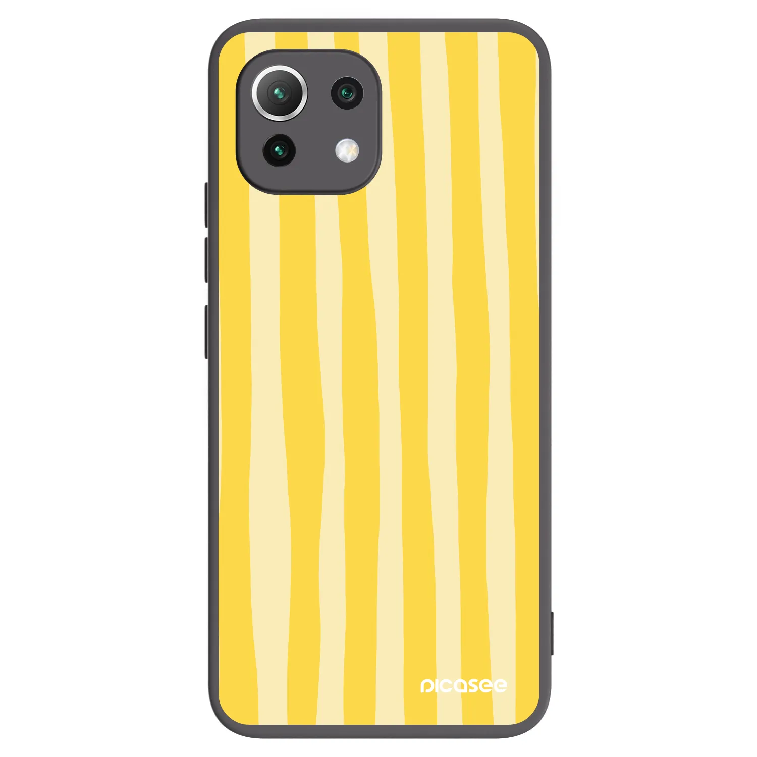 Picasee fekete szilikon tok az alábbi mobiltelefonokra Xiaomi Mi 11 Lite - Lines lemon