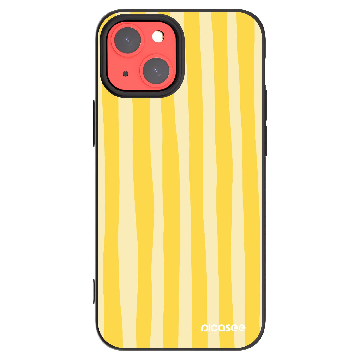 Picasee fekete szilikon tok az alábbi mobiltelefonokra Apple iPhone 13 mini - Lines lemon