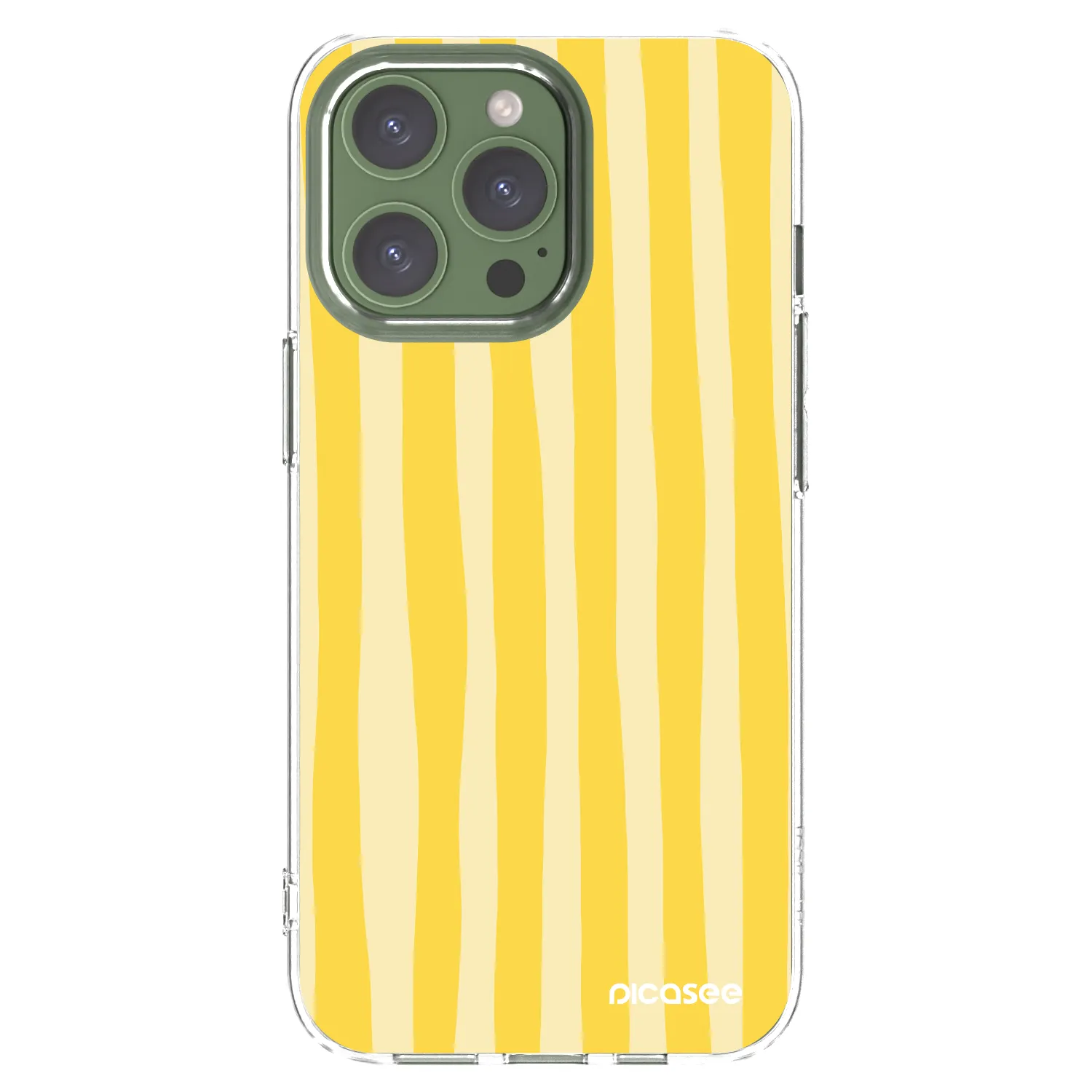 Picasee átlátszó szilikon tok az alábbi mobiltelefonokra Apple iPhone 13 Pro - Lines lemon