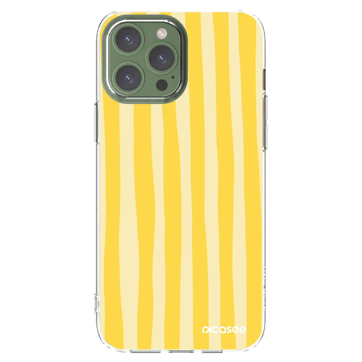 Picasee átlátszó szilikon tok az alábbi mobiltelefonokra Apple iPhone 13 Pro Max - Lines lemon