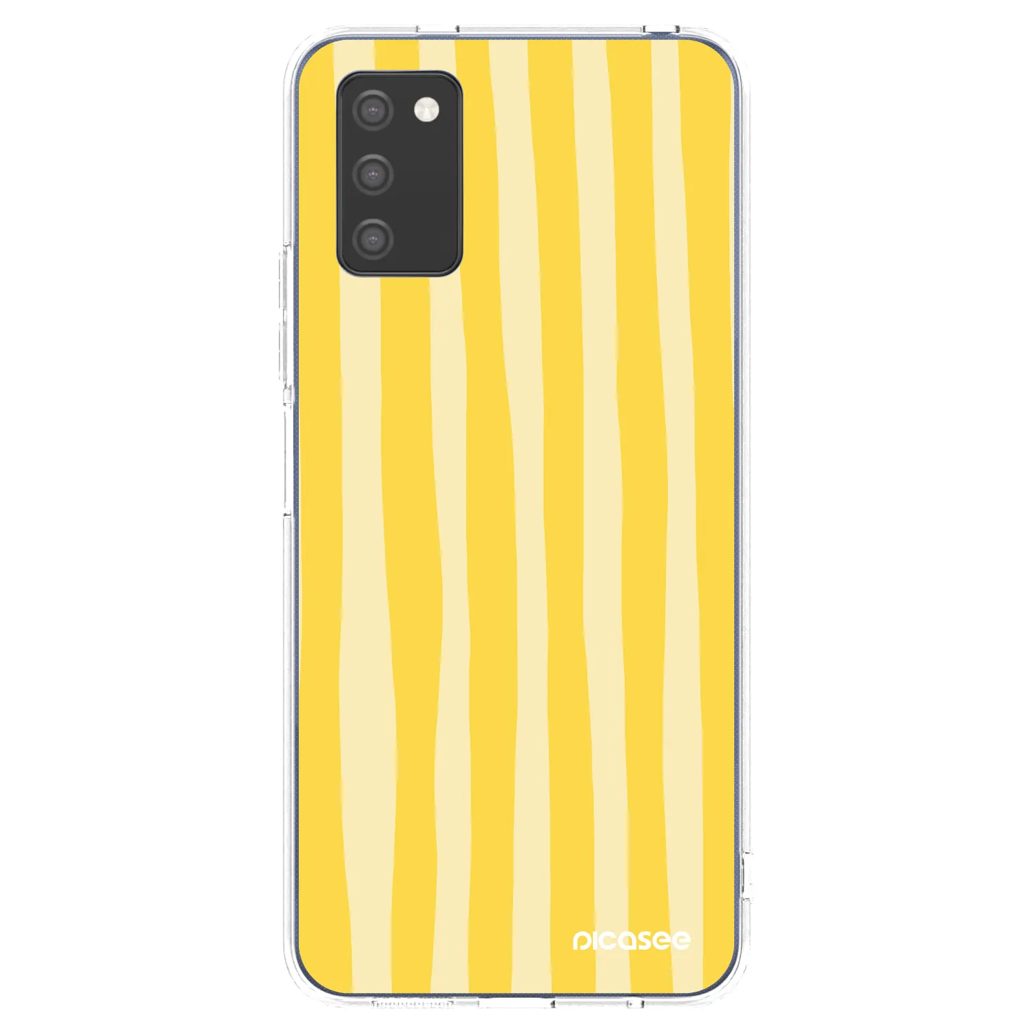 Picasee átlátszó szilikon tok az alábbi mobiltelefonokra Samsung Galaxy A02s A025G - Lines lemon